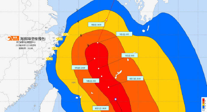 台风桃芝逼近，海浪黄色警报拉响